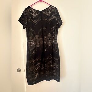 Black lace zip back dress